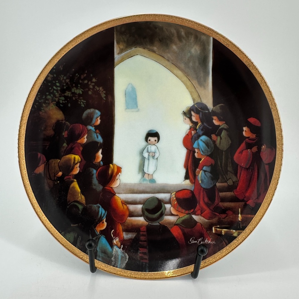 Vintage Precious‎ Moments Jesus in the Temple Plate Hamilton 7.5" Sam Butcher